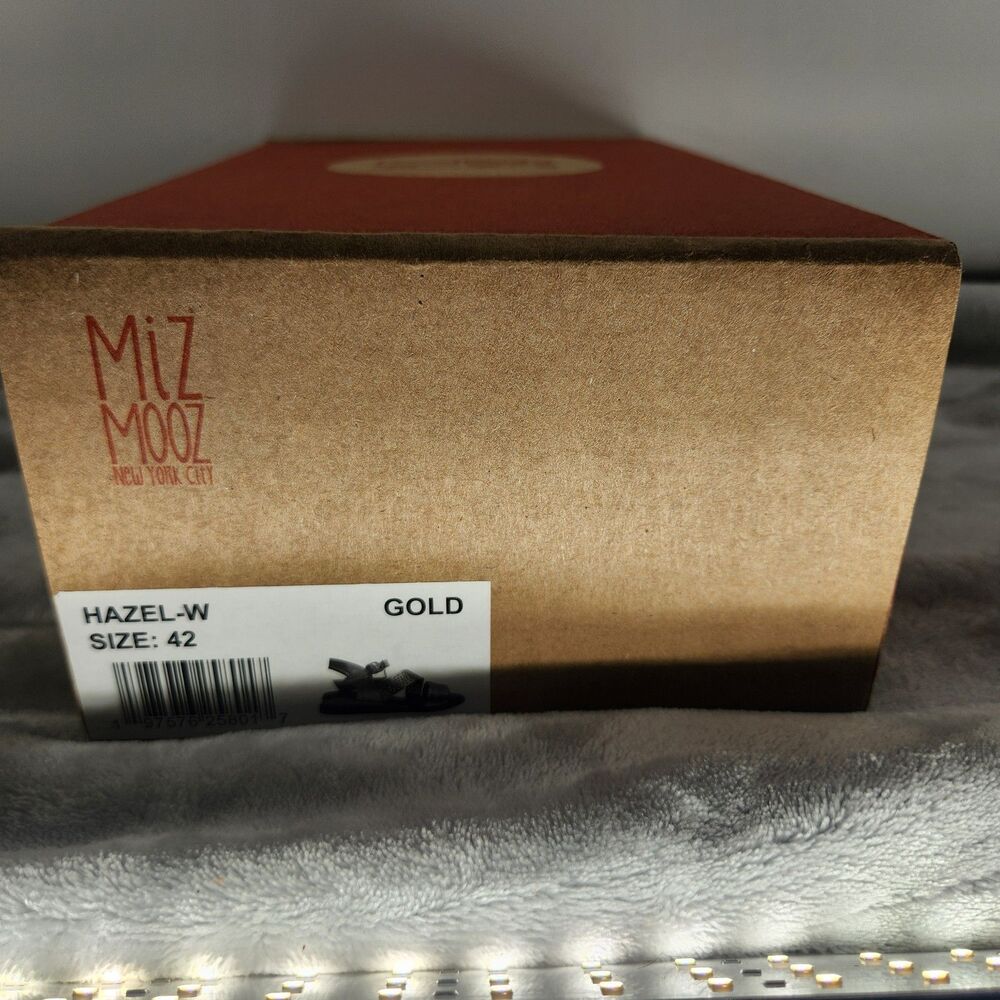 Miz Mooz Women's Size 10.5 EU42 Gold Hazel Adjustable Wedge Sandals NWB
